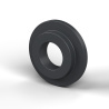Boccola di isolamento flangiata Ø4,1x10mm, spallamento alto Ø7mm, nylon PA6.6 nero rinforzato con fibra di vetro UL94-HB