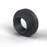 Boccola di isolamento flangiata Ø5,1x10mm, spallamento alto Ø6,2mm, nylon PA6.6 nero rinforzato con fibra di vetro UL94-HB