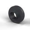 Boccola di isolamento flangiata Ø5,1x12mm, spallamento alto Ø5,5mm, nylon PA6.6 nero rinforzato con fibra di vetro UL94-HB