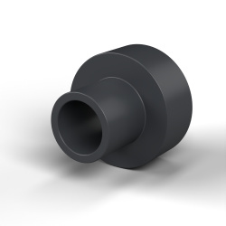 Boccola di isolamento flangiata Ø5,2x12mm, spallamento alto Ø6,9mm, nylon PA6.6 nero rinforzato con fibra di vetro UL94-HB