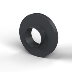 Boccola di isolamento flangiata Ø5,2x12mm, spallamento alto Ø5,5mm, nylon PA6.6 nero rinforzato con fibra di vetro UL94-HB