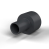 Boccola di isolamento flangiata Ø5,2x12mm, spallamento alto Ø6,4mm, nylon PA6.6 nero rinforzato con fibra di vetro UL94-HB