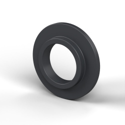 Boccola di isolamento flangiata Ø6,2x12mm, spallamento alto Ø7,9mm, nylon PA6.6 nero rinforzato con fibra di vetro UL94-HB