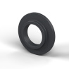 Boccola di isolamento flangiata Ø6,2x12mm, spallamento alto Ø7,9mm, nylon PA6.6 nero rinforzato con fibra di vetro UL94-HB