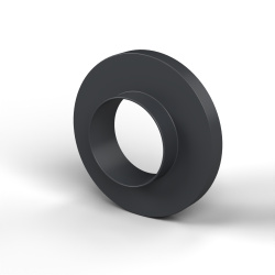 Boccola di isolamento flangiata Ø6,2x12mm, spallamento alto Ø6,5mm, nylon PA6.6 nero rinforzato con fibra di vetro UL94-HB