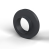 Boccola di isolamento flangiata Ø6,2x12mm, spallamento alto Ø6,5mm, nylon PA6.6 nero rinforzato con fibra di vetro UL94-HB