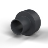 Boccola di isolamento flangiata Ø6,2x12mm, spallamento alto Ø7,2mm, nylon PA6.6 nero rinforzato con fibra di vetro UL94-HB