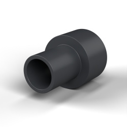 Boccola di isolamento flangiata Ø6,2x12mm, spallamento alto Ø7,8mm, nylon PA6.6 nero rinforzato con fibra di vetro UL94-HB