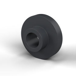 Boccola di isolamento flangiata Ø8,5x25mm, spallamento alto Ø13mm, nylon PA6.6 nero rinforzato con fibra di vetro UL94-HB