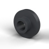 Boccola di isolamento flangiata Ø8,5x25mm, spallamento alto Ø13mm, nylon PA6.6 nero rinforzato con fibra di vetro UL94-HB