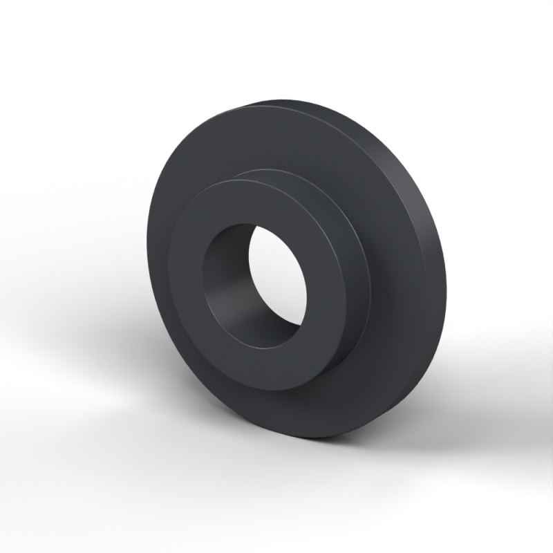 Boccola di isolamento flangiata Ø10,2x28mm, spallamento alto Ø17,5mm, nylon PA6.6 nero rinforzato con fibra di vetro UL94-HB