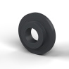 Boccola di isolamento flangiata Ø10,2x28mm, spallamento alto Ø17,5mm, nylon PA6.6 nero rinforzato con fibra di vetro UL94-HB
