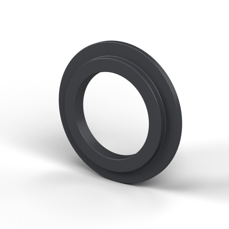 Boccola di isolamento flangiata Ø12,2x20mm, spallamento alto Ø16mm, nylon PA6.6 nero rinforzato con fibra di vetro UL94-HB