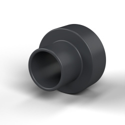 Boccola isolante flangiata Ø3,1x7,6mm, spallamento alto Ø3,9mm, altezza 4mm, PA6.6 nero rinforzato vetro UL94-HB