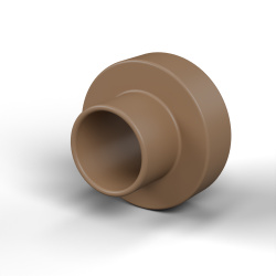 Boccola di isolamento flangiata Ø3x6mm, spallamento basso Ø3,5mm, solfuro di polifenilene PPS marrone UL94-V0