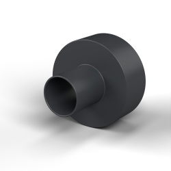 Boccola di isolamento flangiata Ø4x10mm, spallamento basso Ø4,4mm, nylon PA6.6 nero rinforzato con fibra di vetro