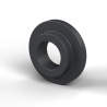 Boccola di isolamento flangiata Ø4x9,3mm, spallamento basso Ø6,3mm, nylon PA6.6 nero rinforzato con fibra di vetro