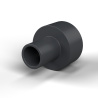 Boccola di isolamento flangiata Ø4,1x10mm, spallamento basso Ø5,2mm, nylon PA6.6 nero rinforzato con fibra di vetro UL94-HB