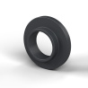 Boccola di isolamento flangiata Ø5,2x10mm, spallamento basso Ø6,2mm, nylon PA6.6 nero rinforzato con fibra di vetro
