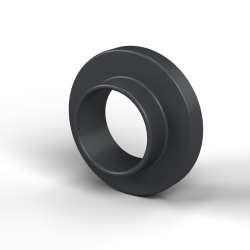 Boccola di isolamento flangiata Ø3x5,5mm, spallamento basso Ø3,4mm, solfuro di polifenilene PPS nero UL94-V0