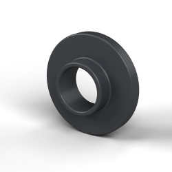 Boccola di isolamento flangiata Ø3x7,1mm, spallamento basso Ø3,7mm, solfuro di polifenilene PPS nero UL94-V0