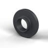 Boccola di isolamento flangiata Ø3x7,1mm, spallamento basso Ø3,7mm, solfuro di polifenilene PPS nero UL94-V0
