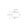Disegno quotato 2,2 mm, Boccola di isolamento flangiata Ø2,6x4,2mm, spallamento basso Ø3mm, PTFE naturale UL94-V0
