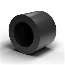 Distanziale con foro a gradino, PA6 nero rinforzato con fibra di vetro, UL94-HB, lamatura Ø10,3 × Ø16 mm, per vite M5
