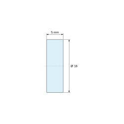 Disegno quotato 5 mm, Distanziale con foro a gradino, PA6 nero rinforzato con fibra di vetro, UL94-HB, lamatura Ø10,3 × Ø16 mm, per vite M5