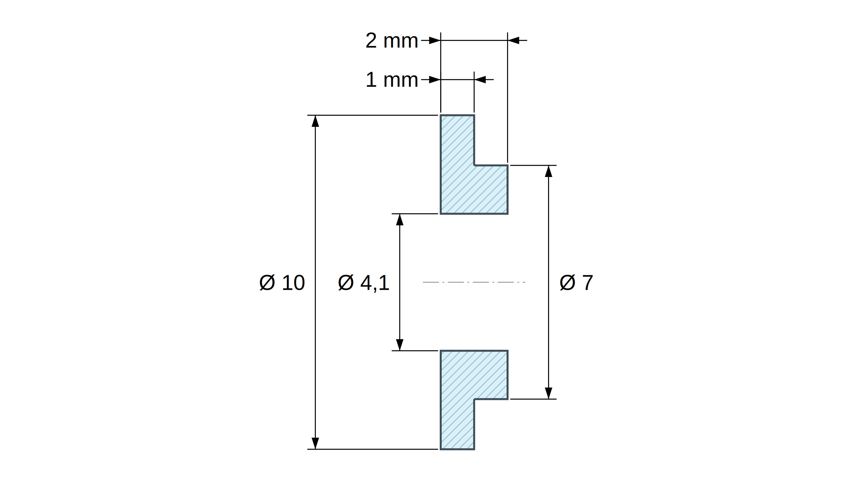 Boccola di isolamento flangiata Ø4,1x10mm, spallamento alto Ø7mm, nylon PA6.6 nero rinforzato con fibra di vetro UL94-HB Boccola di isolamento flangiata Ø4,1x10mm, spallamento alto Ø7mm, nylon PA6.6 nero rinforzato con fibra di vetro UL94-HB