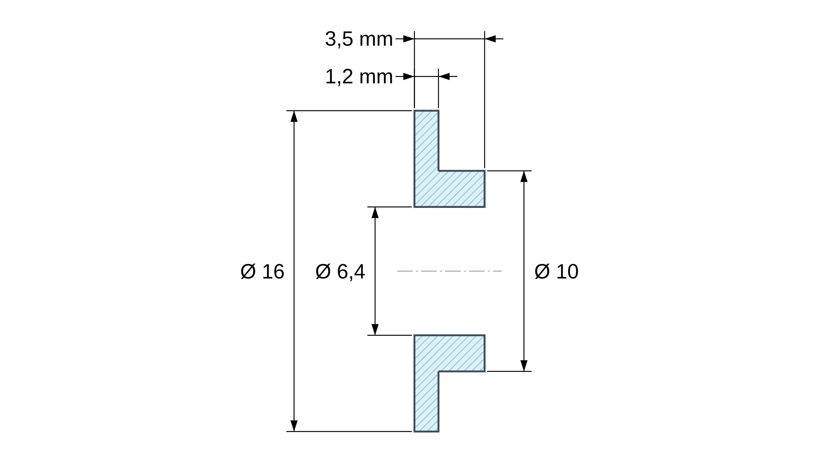 Boccola di isolamento flangiata Ø6,4x16mm, spallamento basso Ø10mm, nylon PA6.6 nero rinforzato con fibra di vetro Boccola di isolamento flangiata Ø6,4x16mm, spallamento basso Ø10mm, nylon PA6.6 nero rinforzato con fibra di vetro